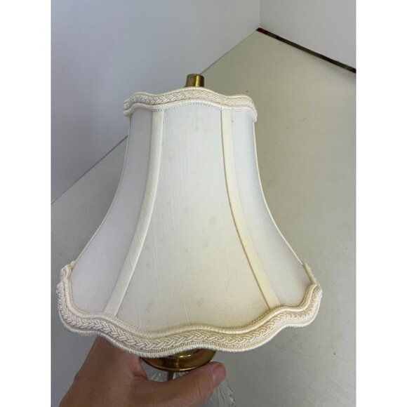 Waterford Cut Crystal Table Lamp with Solid Brass Footed Base + Shade - Picture 14 of 16